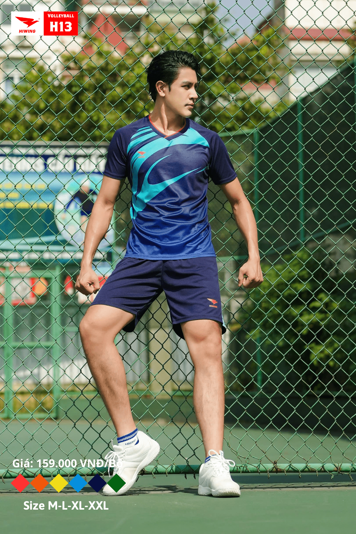 Áo bóng chuyền Nam Hiwing H13 màu Xanh than